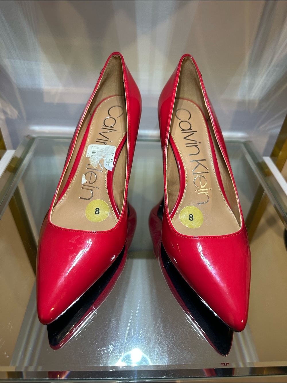 Calvin Klein Women's Red Patent Pointed-Toe Pumps Sz 8